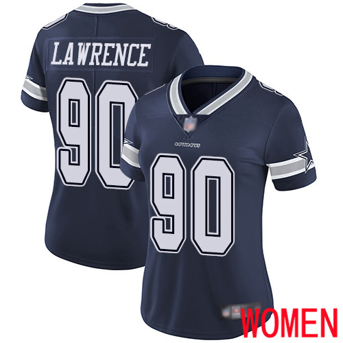 Women Dallas Cowboys Limited Navy Blue DeMarcus Lawrence Home #90 Vapor Untouchable NFL Jersey